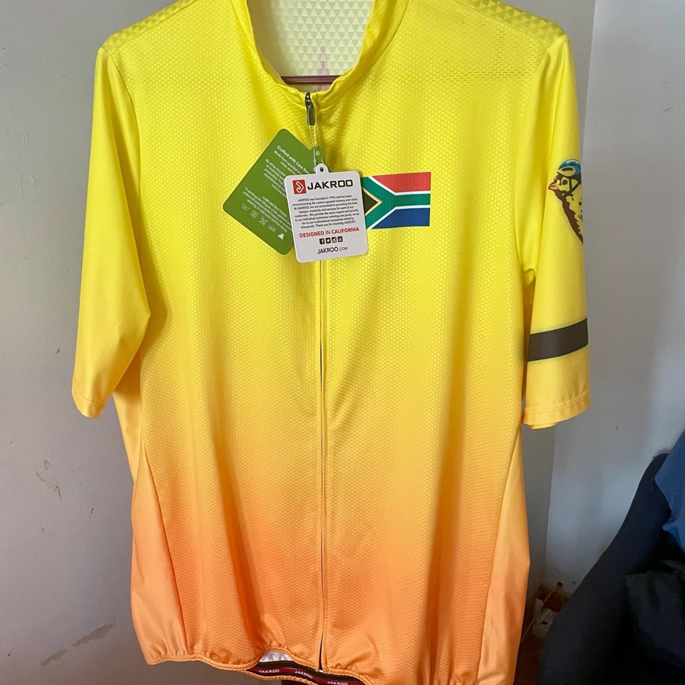 South Africa’24 Cycling Jersey men’s 2XL Yellow/Orange colour, 4 pockets, Jakroo